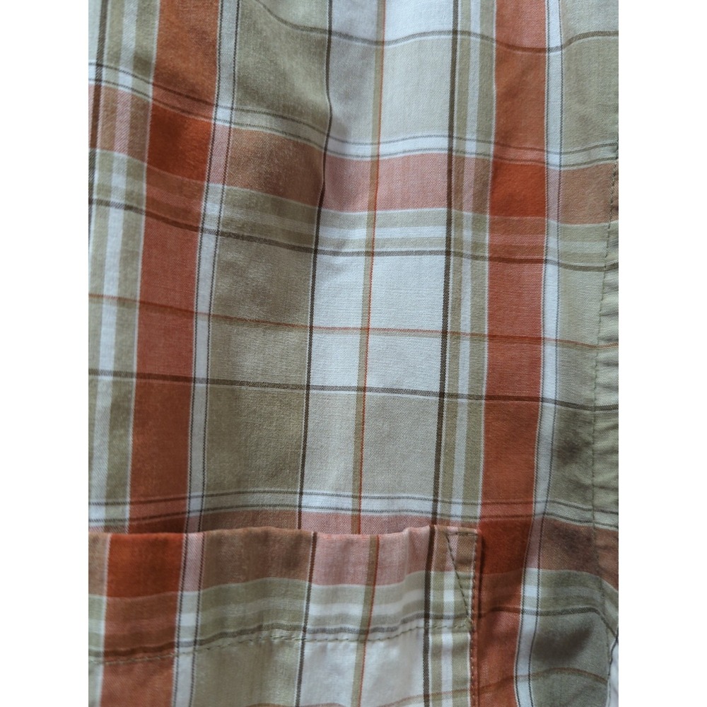 Basic Editions XL men button front plaid 4 shirts black blue orange short sleeve - Picture 12 of 15